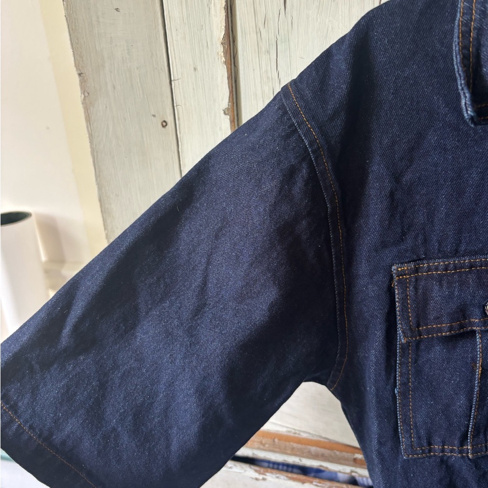 Petal & Pup Dark Blue Denim Button-Up Dress NWT - Picture 4 of 7